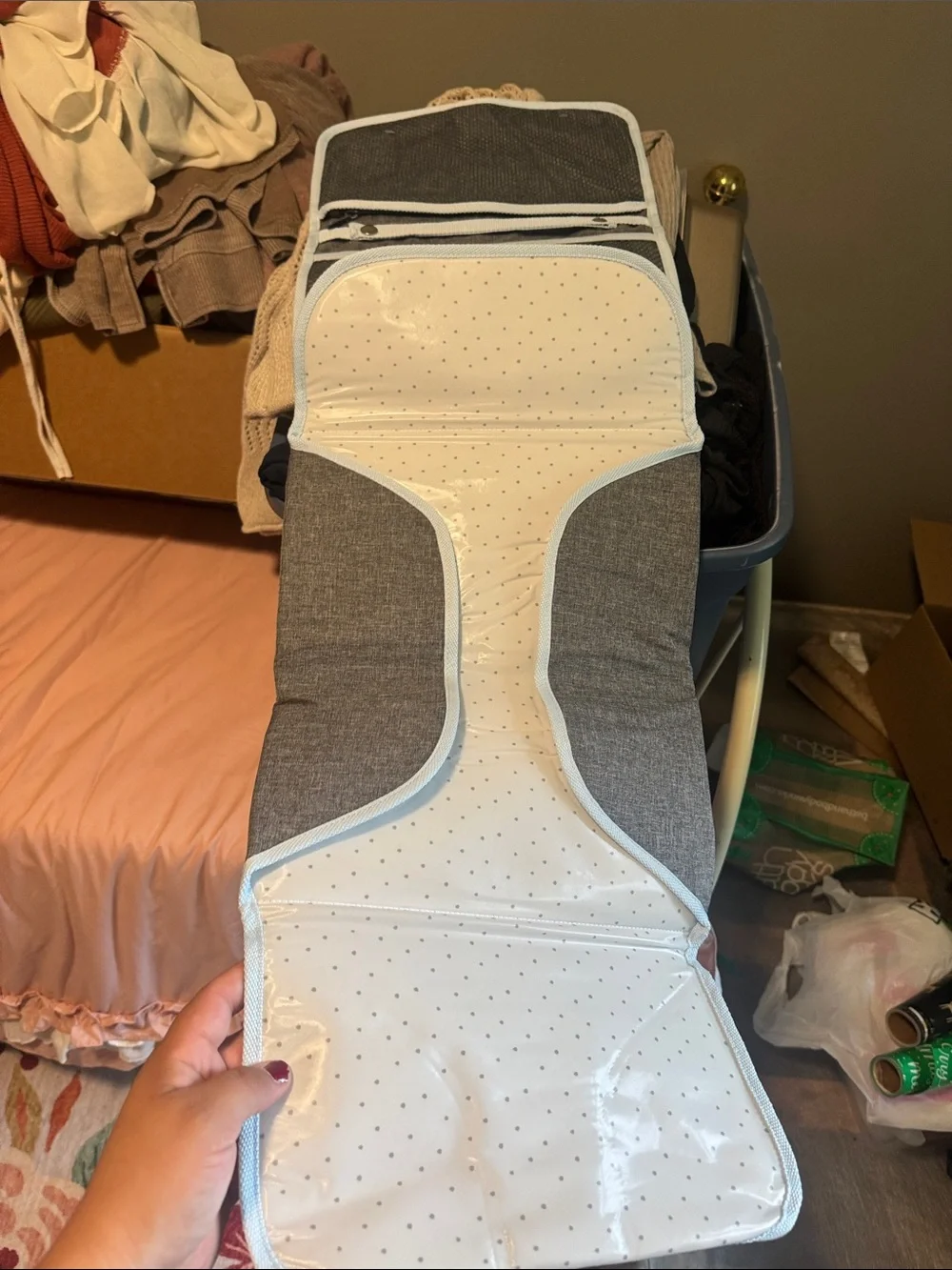 Gray diaper changing pad, never used